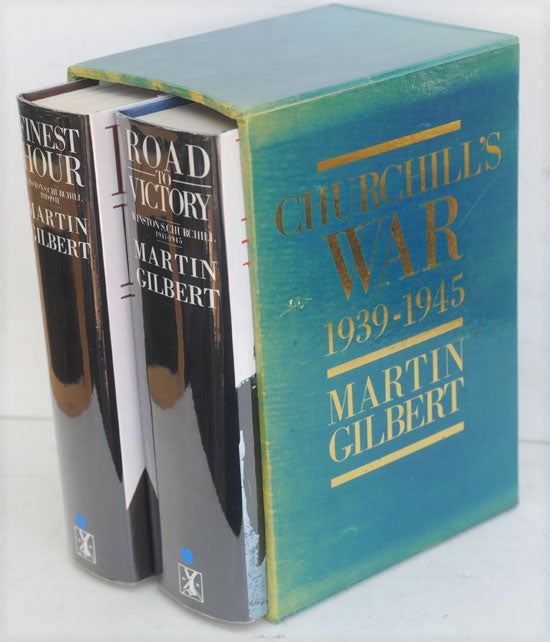 Item #50181 Slipcased set Churchill's War signed by Gilbert. Martin Gilbert.