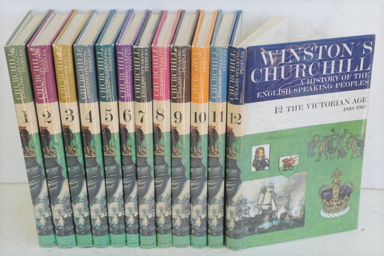 Item #50193 A History of the English-Speaking Peoples, 12 volume set School edition. Winston S. Churchill.