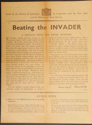 Item #50397 Beating the Invader. Winston S. Churchill