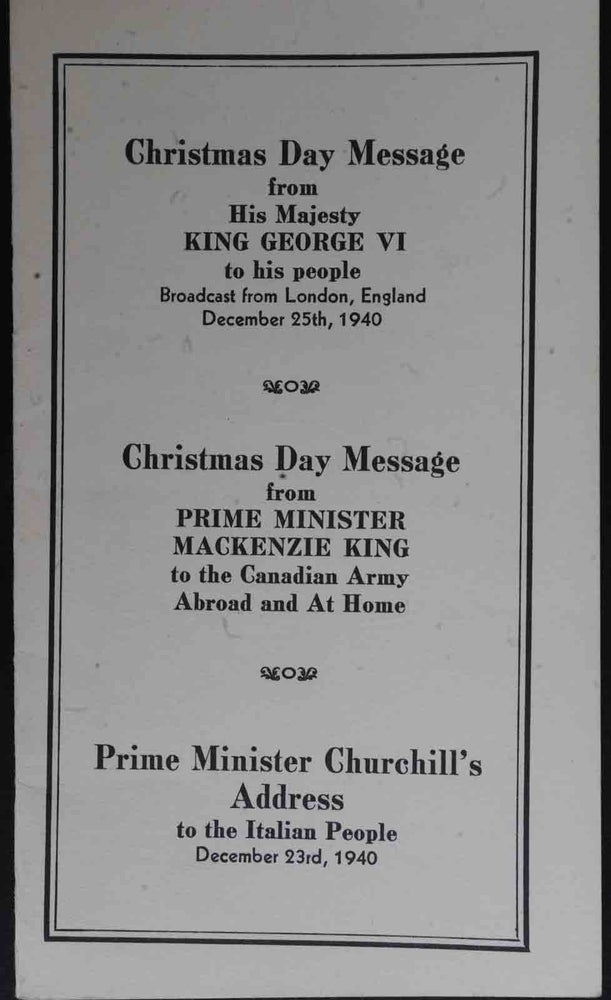 Item #50401 Christmas Day Messages from King George Vi to his people.