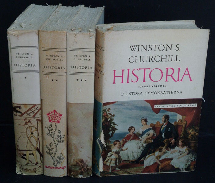 Item #5772 Historia ( Swedish translation of A History of the English-speaking Peoples in 4 volumes.). Winston S. Churchill.