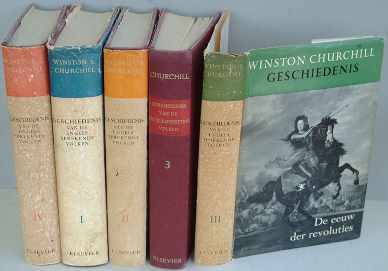 Item #8996 Geschiedenis van de Engels Sprekende Volken (The Dutch translation of A History of the English-speaking Peoples in 4 volumes.). Winston S. Churchill.