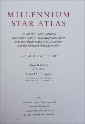Millennium Star Atlas: An All-Sky Atlas Comprising One Million Stars to Visual Magnitude Eleven from the Hipparcos and Tycho Catalogues and Ten Thousand Nonstellar Objects