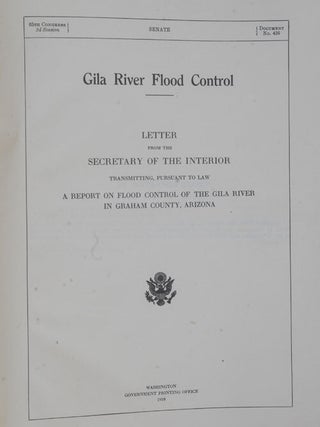 Gila River Flood Control: Letter From the Secretary of the Interior Transmitting, Pursuant to Law, a Report on Flood Control of the Gila River in Graham County, Arizona