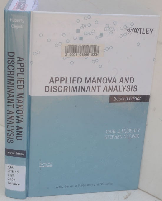 Applied MANOVA and Discriminant Analysis by Carl J. Huberty, Stephen  Olejnik on The Churchill Book Specialist