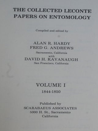 The Collected Leconte Papers on Entomology (9 volumes)
