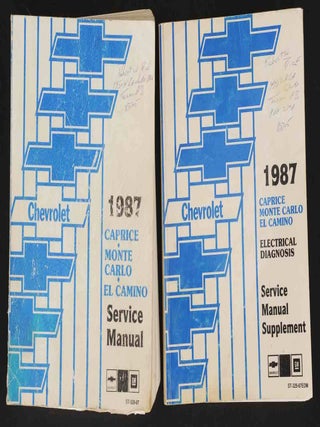 Item #F12089 1987 Caprice & Monte Carlo Service Manual and Electrical Diagnosis Manual. General...