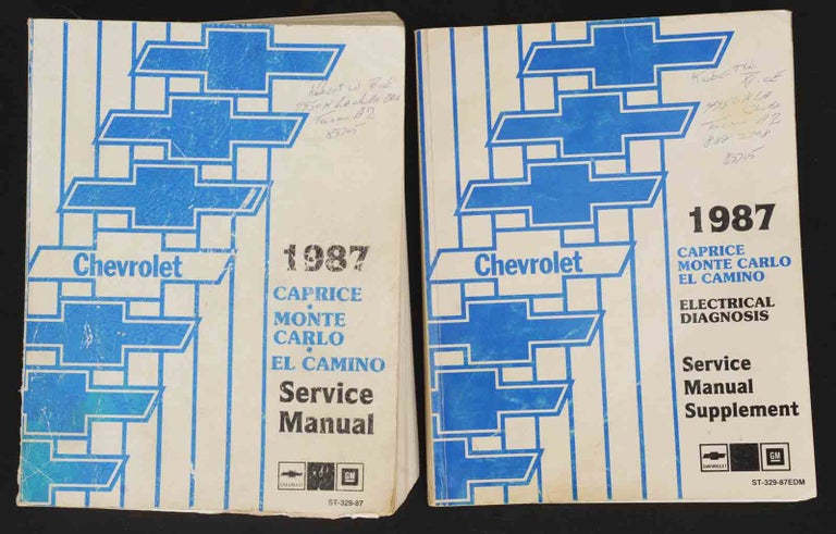 Item #F12089 1987 Caprice & Monte Carlo Service Manual and Electrical Diagnosis Manual. General Motors.