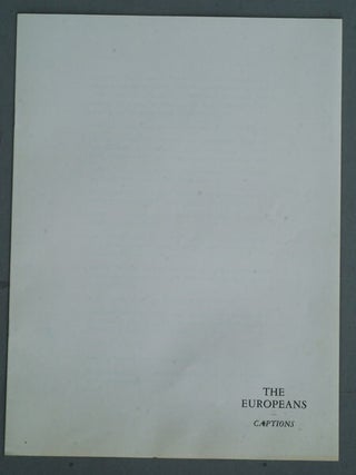 The Europeans: Photographs